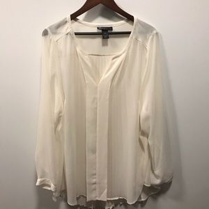 Lane Bryant 22-24 Cream Sheer Blouse